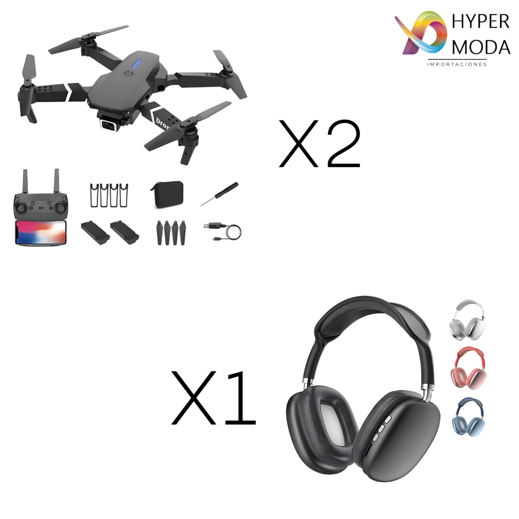 Súper Combo Entretenimiento: 2 Drones Pro con Doble Cámara + 1 Audífonos P9 Bluetooth
